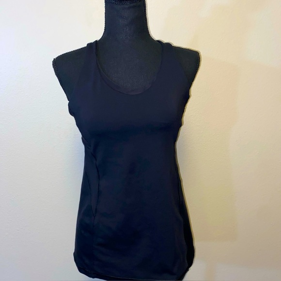 Lululemon Stash N Run Tank Black W1BB5S Size 6 Black Activewear Top Stretch - Picture 1 of 7